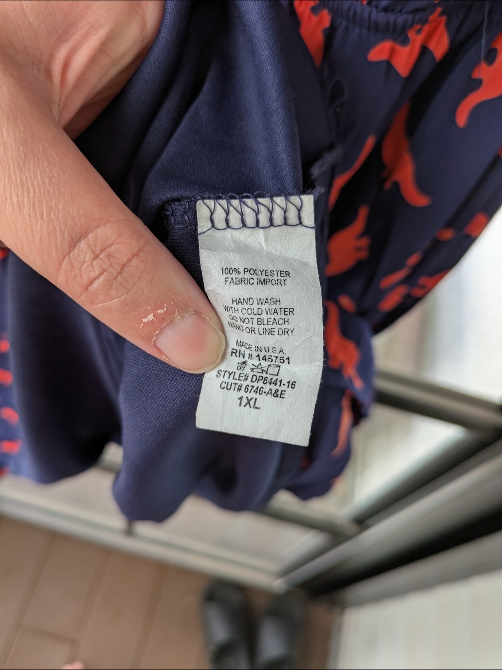 Peach Love Navy Dino Dress - Picture 4 of 5